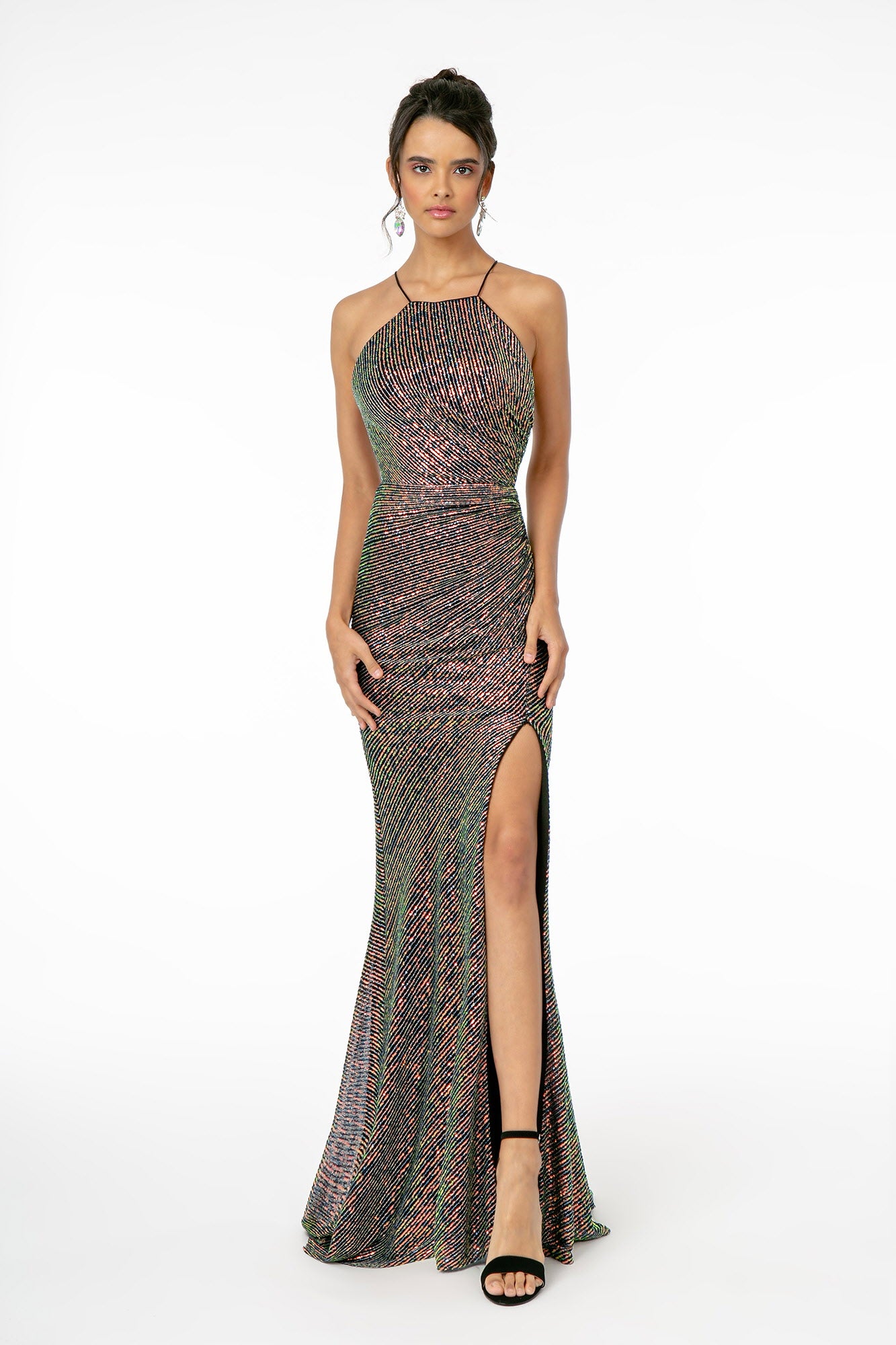 Strappy Sequined Bodycon Mermaid Dress by Elizabeth K