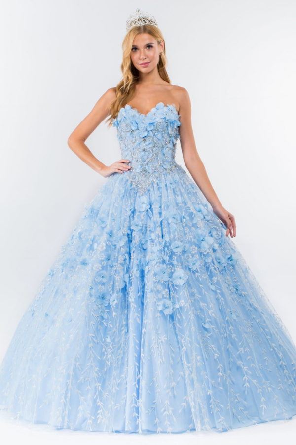 Sweetheart Neckline Beads and Jewel Embellished Bodice Quinceanera Dress w/ Mesh Cape