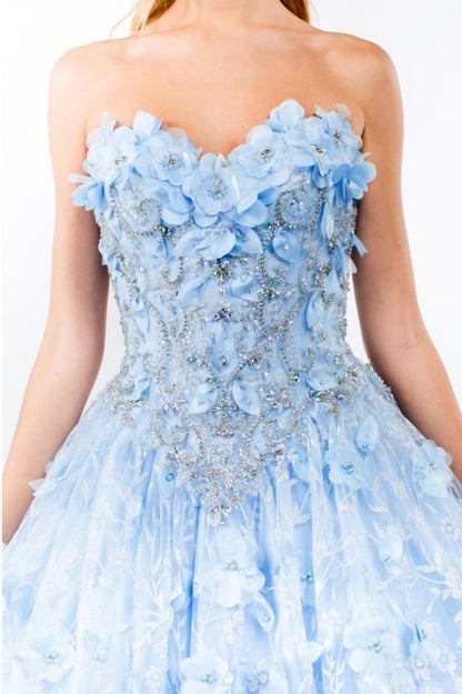 Sweetheart Neckline Beads and Jewel Embellished Bodice Quinceanera Dress w/ Mesh Cape