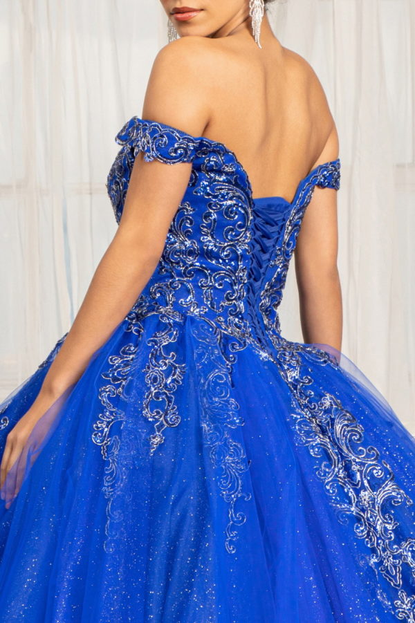 التطريز مزين الحبيب بريق شبكة اللباس Quinceanera 