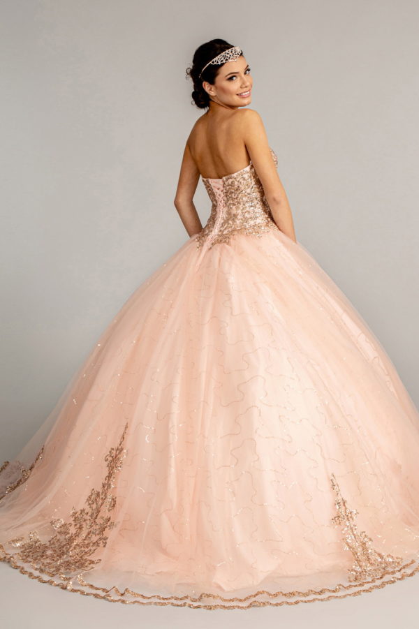 Sequin and Glitter Embellished Sweetheart Quinceanera Dress