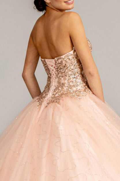 Sequin and Glitter Embellished Sweetheart Quinceanera Dress