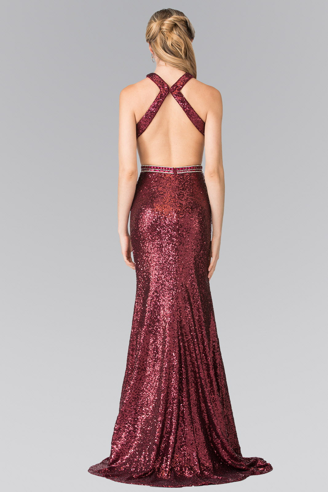 Full Sequin Long Dress with Side Slit