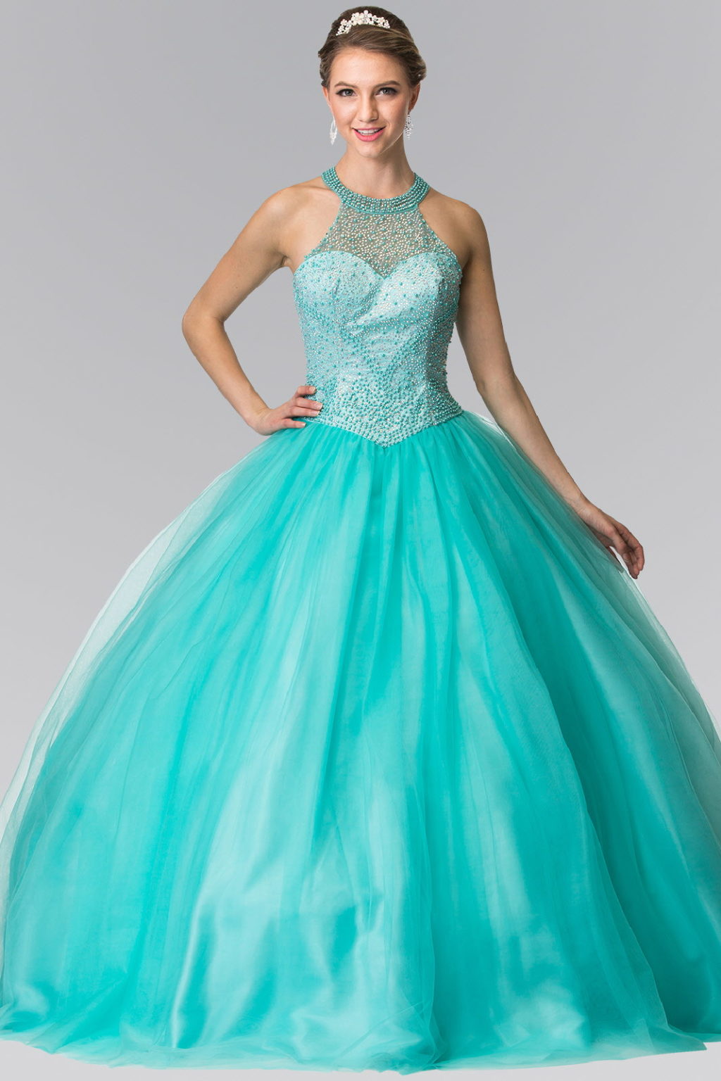 الوهم Sweathearted تول فستان Quinceanera 