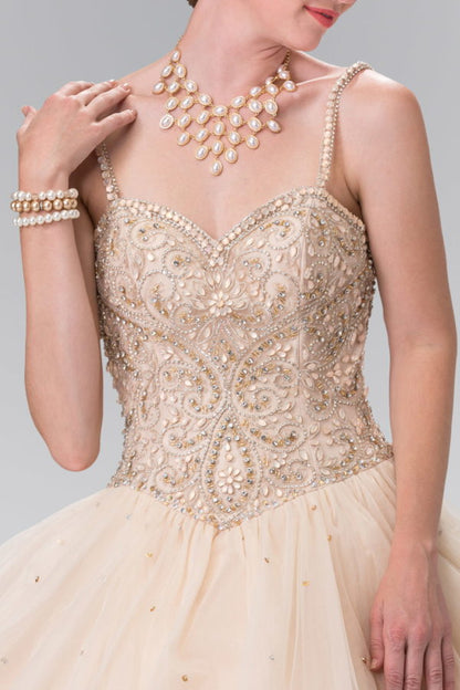 Sweetheart Neckline and Beaded Strap Quinceanera Dress (Bolero Not Included)