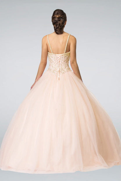 Sweetheart Neckline and Beaded Strap Quinceanera Dress (Bolero Not Included)