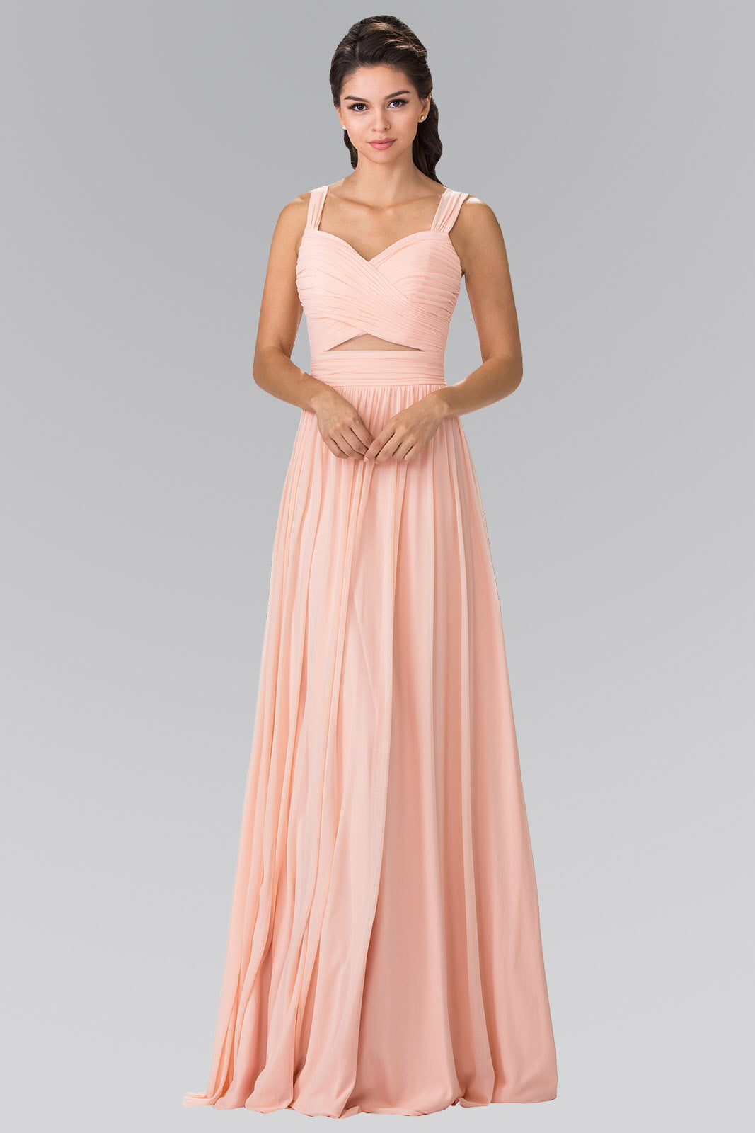 leated Bodice Bridesmaids Long Dress