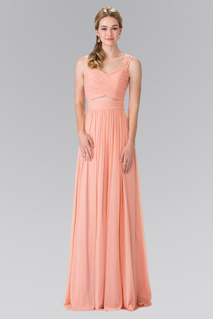 leated Bodice Bridesmaids Long Dress