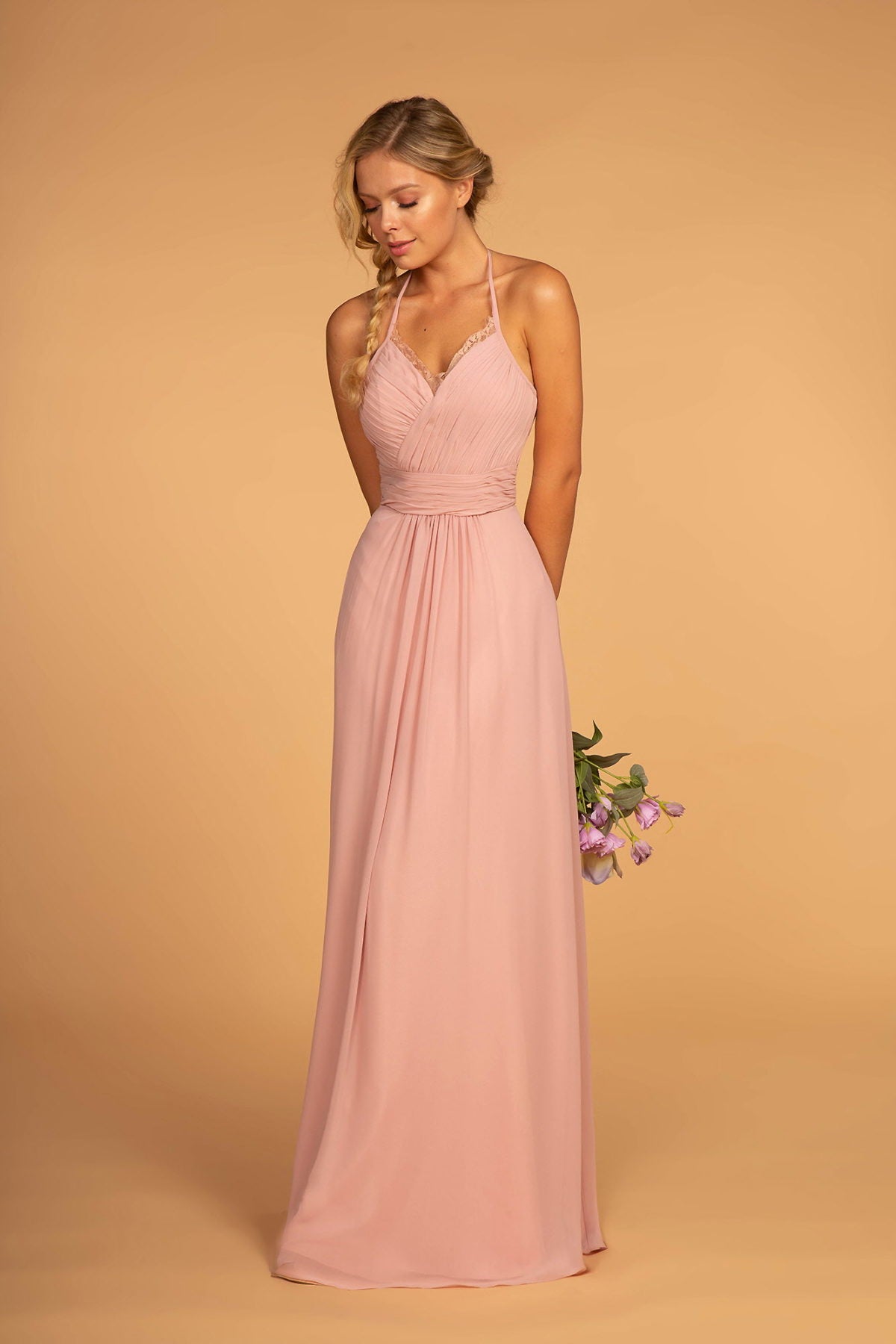 Halter Neck Chiffon Long Dress