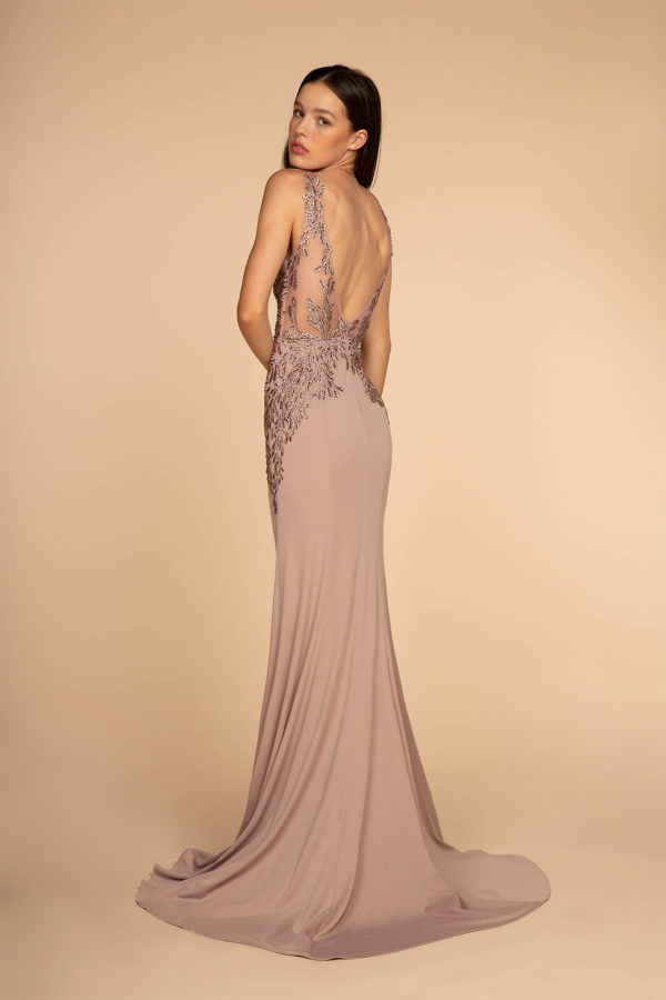 Lace Open Back Rome Jersey Long Dress Long lace dress