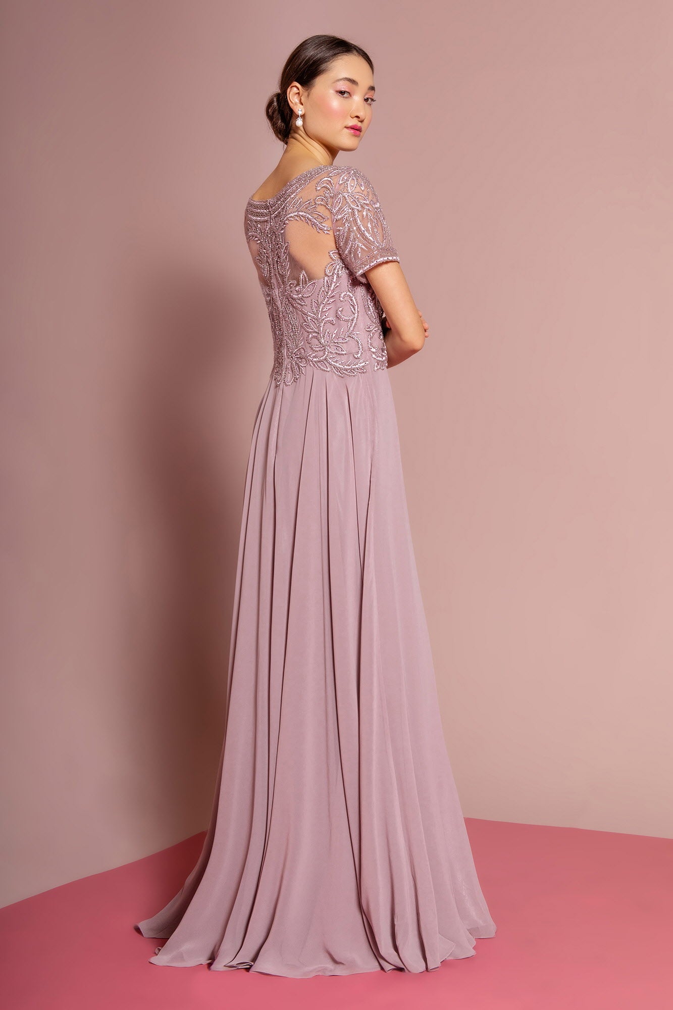 chiffon dress cap sleeves Cap Sleeve A-Line Chiffon Dress CL05 Cap Sleeve A-Line Chiffon Dress CL05