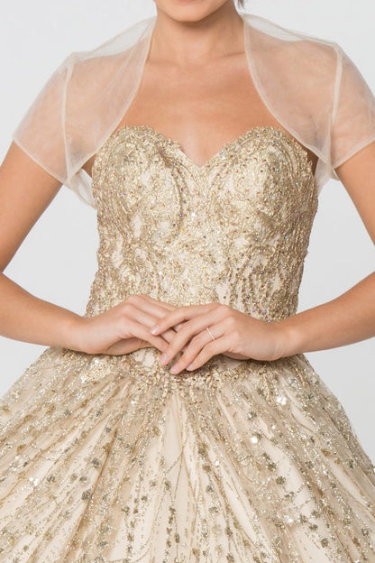 Glitter and Jewel Embellished Quinceanera Dress