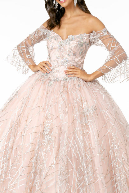 Sweetheart Neckline Glitter Mesh Quinceanera Dress