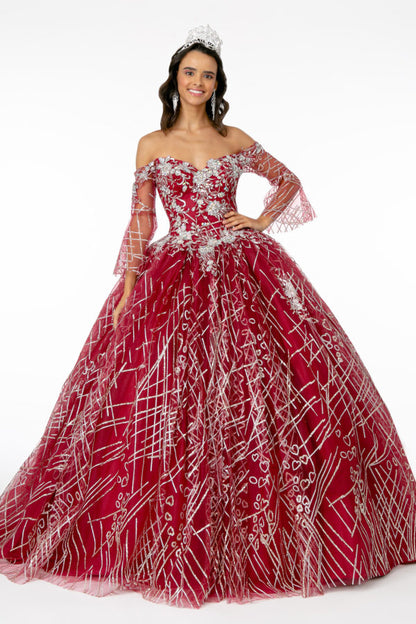 Sweetheart Neckline Glitter Mesh Quinceanera Dress