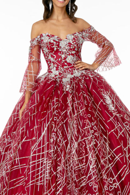 Sweetheart Neckline Glitter Mesh Quinceanera Dress