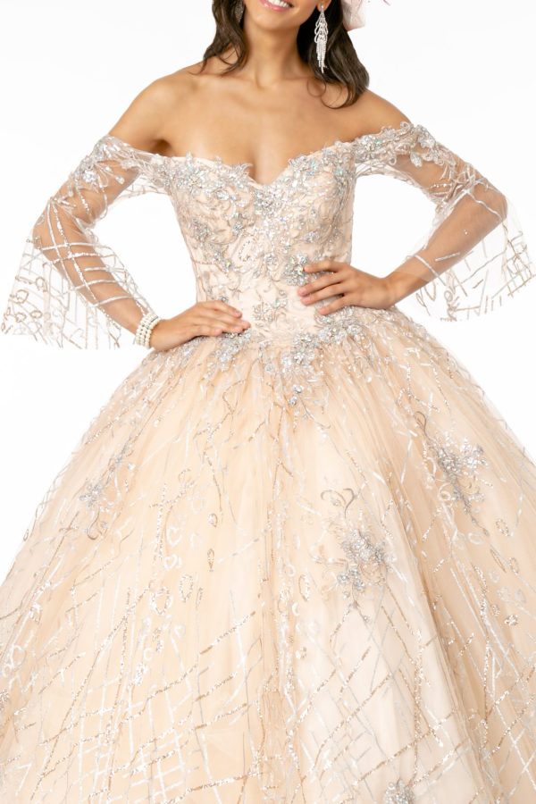 Sweetheart Neckline Glitter Mesh Quinceanera Dress