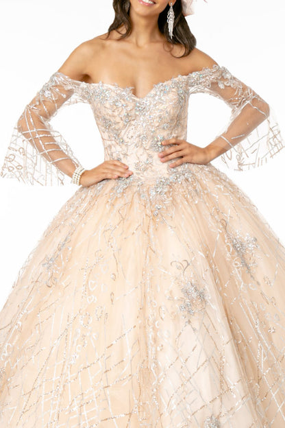 Sweetheart Neckline Glitter Mesh Quinceanera Dress