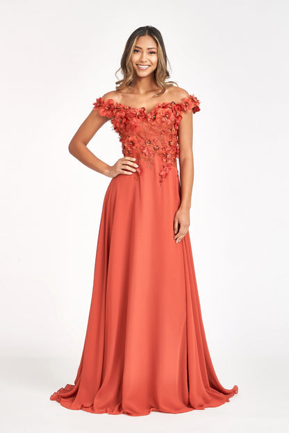 Sublime Off-shoulder Floral Neckline A-line Maxi Dress from Elizabeth K