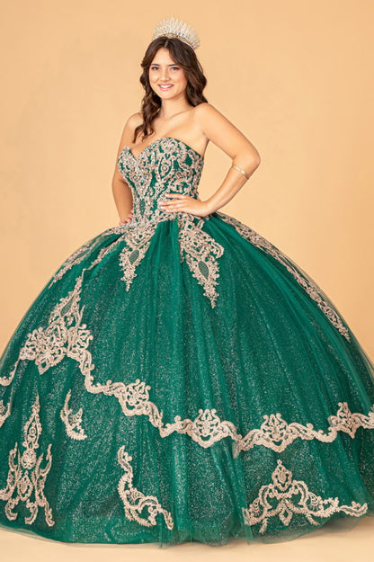 ثوب Quinceanera مزين بالجوهرة اللامعة مع كيب شبكي طويل 