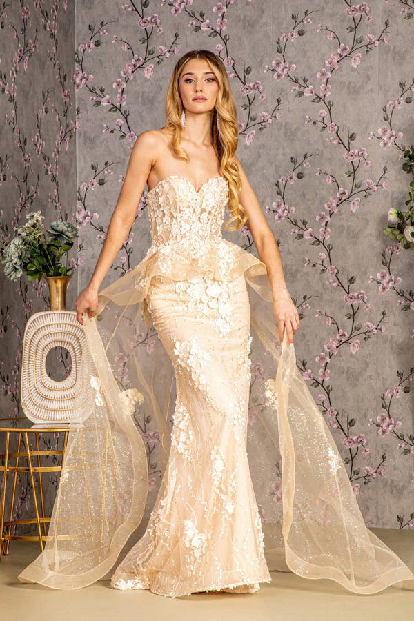 chinese dress ladies Yellow Draped Halter Maxi Dress Sheer Elegance M / Yellow main image 1