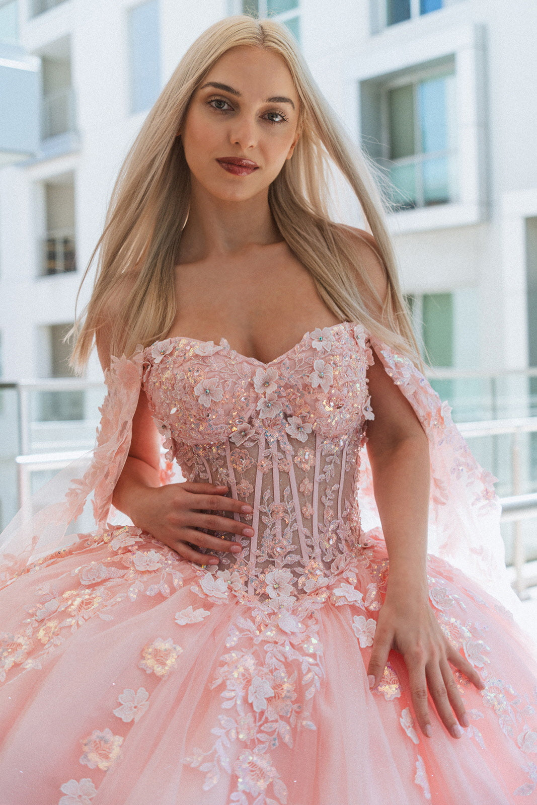 mesh ball dress Prom Long Spaghetti Strap Mesh Formal Dress