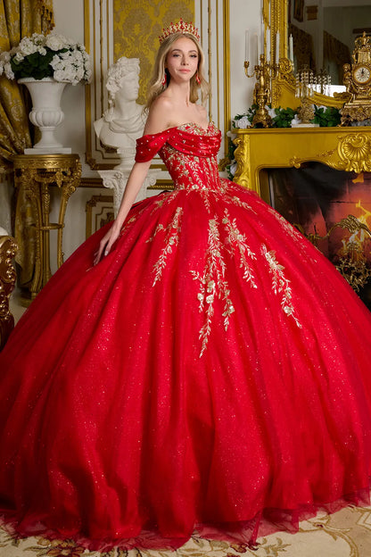 Detachable Off Shoulder Straps Glitter Sequin Underlayer Train Ball Gown With Detachable Back Bow