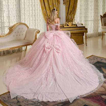3d Butterfly Applique 3d Flower Beads Back Cascading Ruffle Layer Two Detachable Back Bow Ball Gown