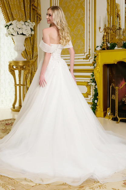 Wedding Gown A Voluminous A-Line Silhouette, With Shimmering Beads, Intricate Embroidery, And Sequins