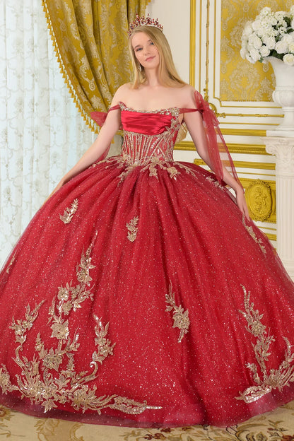 Tie Able Off Shoulder Straps Boat Neckline Pleat Detail Bodice Ball Gown Train With Detachable Back