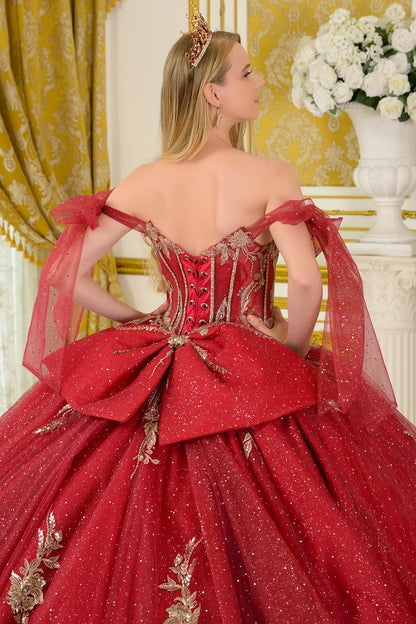 Tie Able Off Shoulder Straps Boat Neckline Pleat Detail Bodice Ball Gown Train With Detachable Back