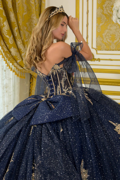 Tie Able Off Shoulder Straps Boat Neckline Pleat Detail Bodice Ball Gown Train With Detachable Back