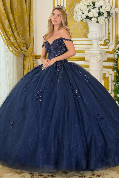 Embellished Thin Straps V Neckline Glitter Underlayer Train Ball Gown With Detachable Butterfly Bow