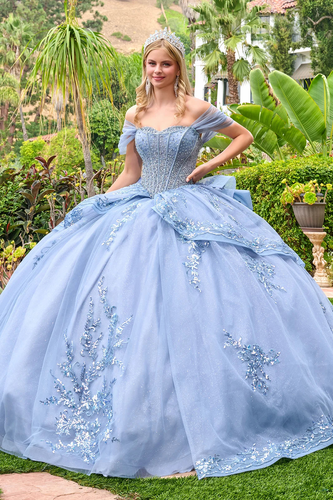 Ruched Off Shoulder Straps Corset Cover Bodice Train Ball Gown Overskirt With Detachable Bow