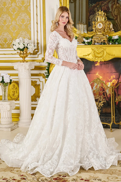 Wedding dress, beads, embroidery and sparkling sequins