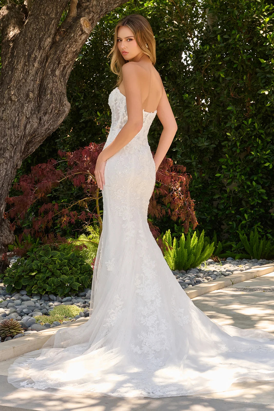 Strapless Fitted Wedding Dress With Matching Underbust Corset Dress And Dangling Bead Bolero