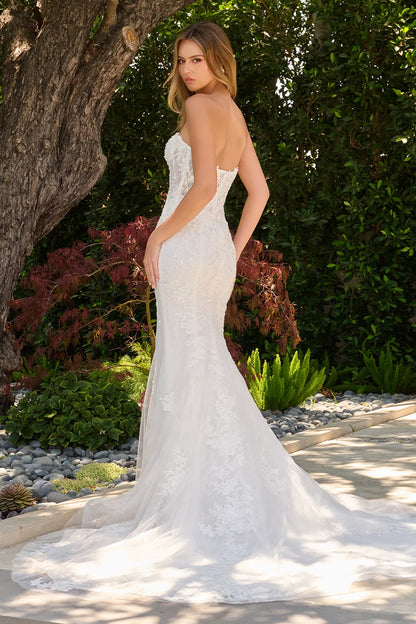 Strapless Fitted Wedding Dress With Matching Underbust Corset Dress And Dangling Bead Bolero
