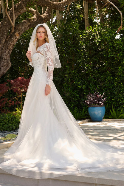 Strapless Fitted Wedding Dress With Matching Underbust Corset Dress And Dangling Bead Bolero