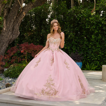 3d Flower Applique Detachable Dangling Bead Straps Jewel Draped 3d Metal Flowers Ballgown With Bow