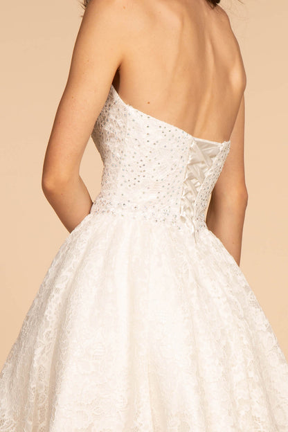 Strapless Sweetheart Lace Short Dress