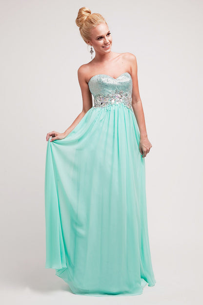 A-line dress with sweetheart neckline and beads