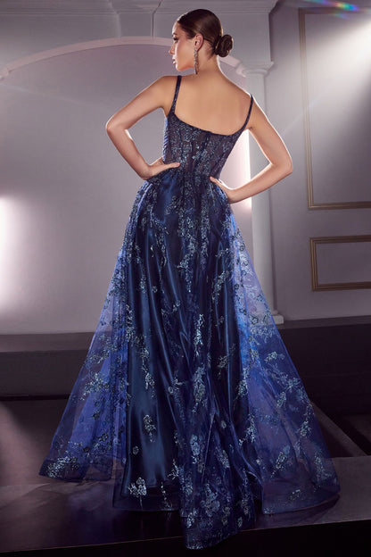 Glitter Print A-Line Gown