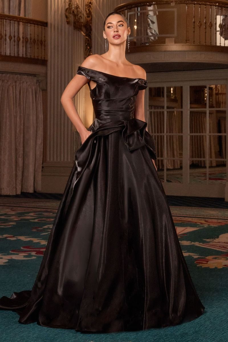 Off The Shoulder Satin Bustier Dress
