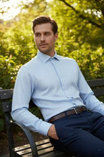 "Jamison" Blue Twill Spread Collar Dress Shirt
