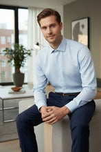 "Jamison" Blue Twill Spread Collar Dress Shirt