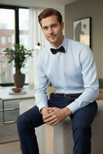 "Jamison" Blue Twill Spread Collar Dress Shirt