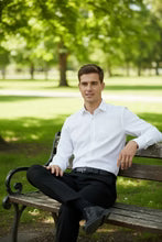 "Jamison" White Twill Spread Collar Dress Shirt