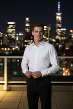 "Jamison" White Twill Spread Collar Dress Shirt