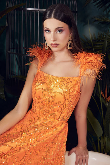 Feather Orange Ballgown Orange / 2 Feather Orange Ballgown Orange / 2