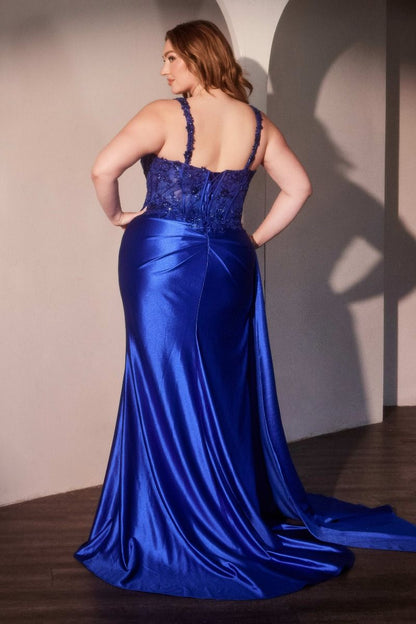 Satin Fitted Embellished Body Dress