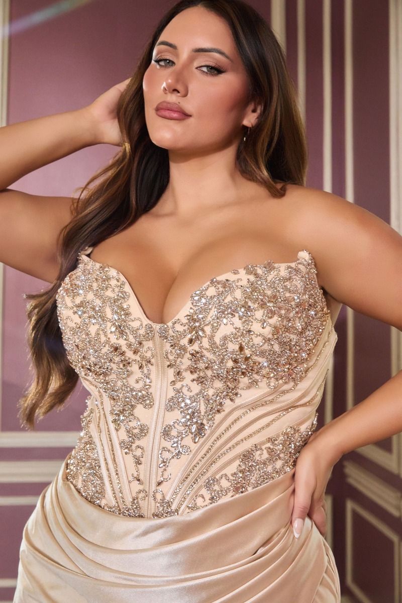 Strapless Bodice With Crystal Satin